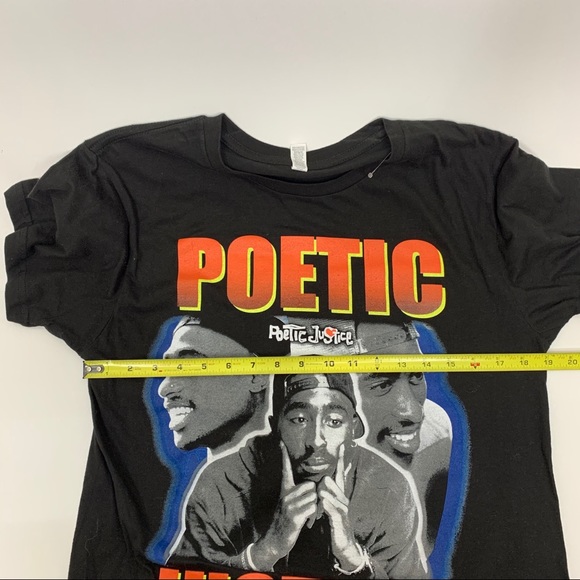 Poetic Justice Graphic Tupac Shakur Short Sleeve Tee Size Medium New Nwot - Picture 8 of 9